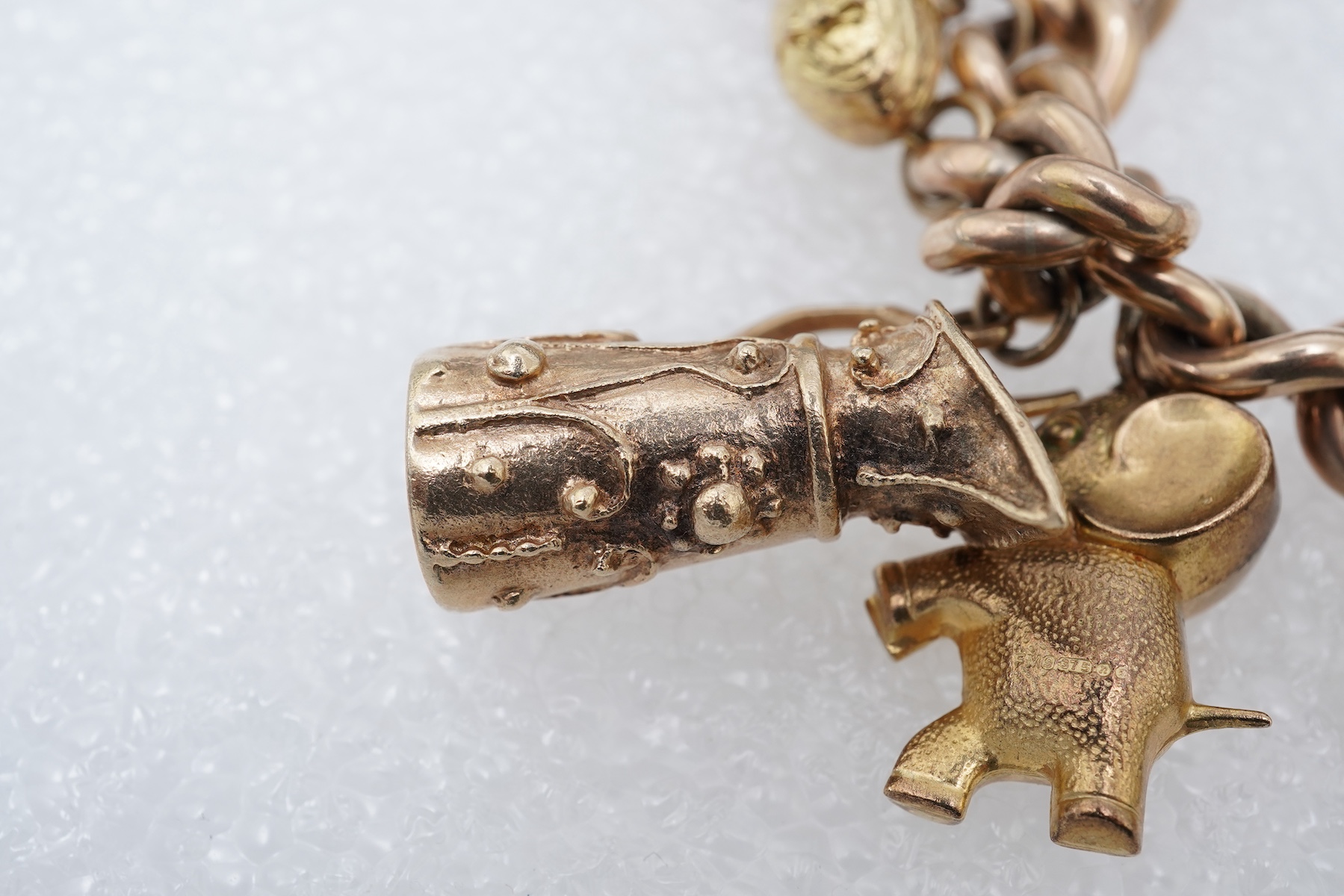 A 9ct gold charm bracelet